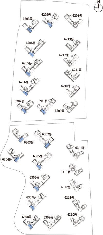 전용 84㎡B 동 배치 KEY MAP