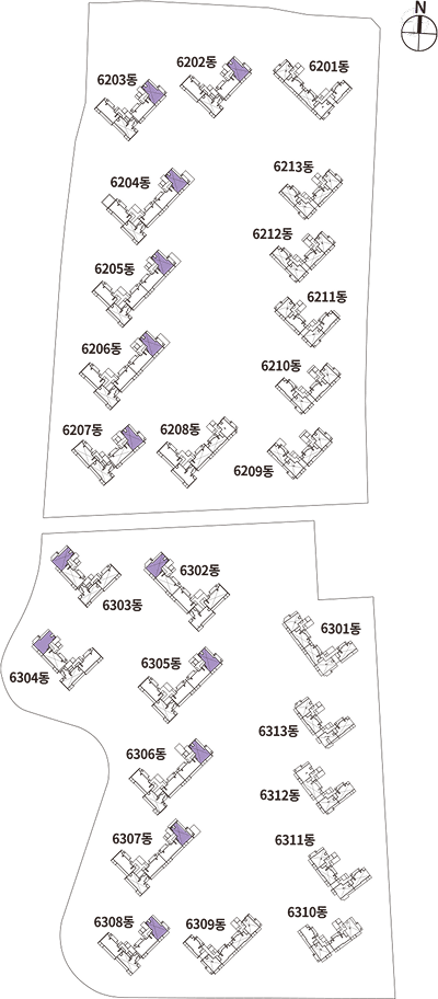 전용 84㎡C 동 배치 KEY MAP